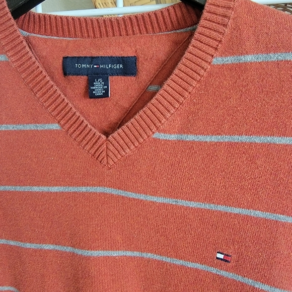 Tommy Hilfiger Striped V-Neck Sweater - Picture 3 of 4